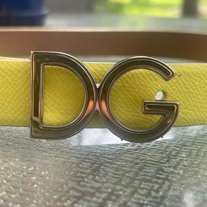 Dolce & Gabbana Yellow Leather Belt with DG Logo